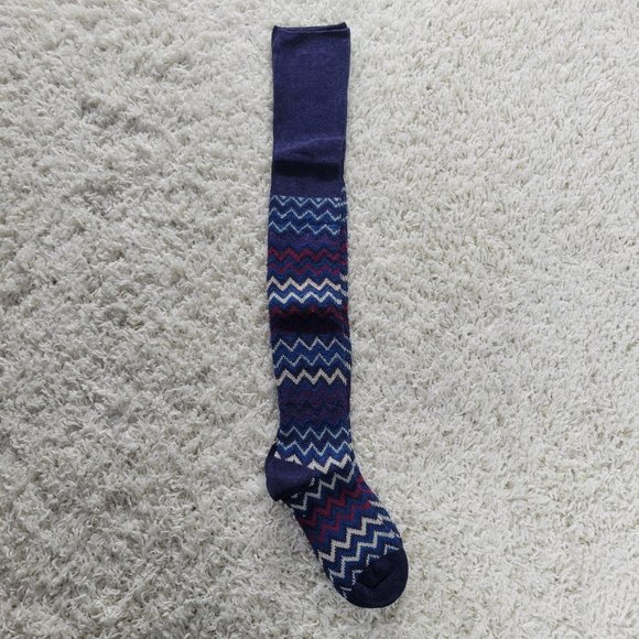 Over The Knee Socks Wool Chevron Stripe Long Boot Socks Boot Socks Pink - Picture 6 of 12